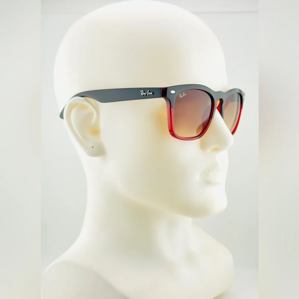 Ray-Ban Sunglasses Steve RB4487 Polished Black on Red Frame Gradient Lenses